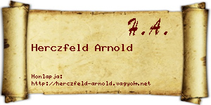 Herczfeld Arnold névjegykártya